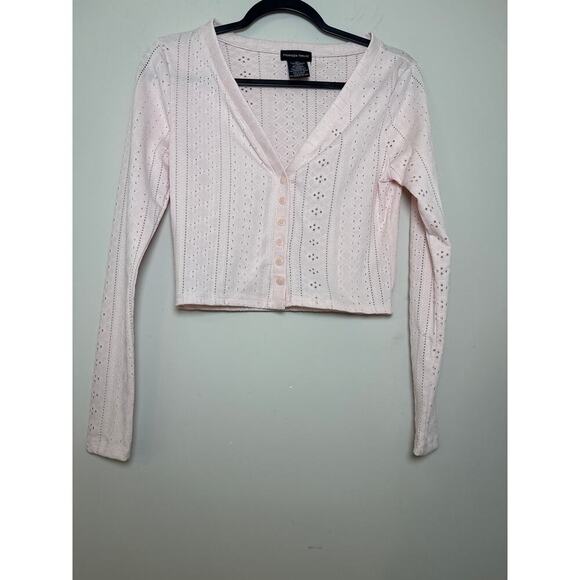 Fourteen Twelve Crop Eyelet Sweater Size Jr. M - Picture 1 of 6